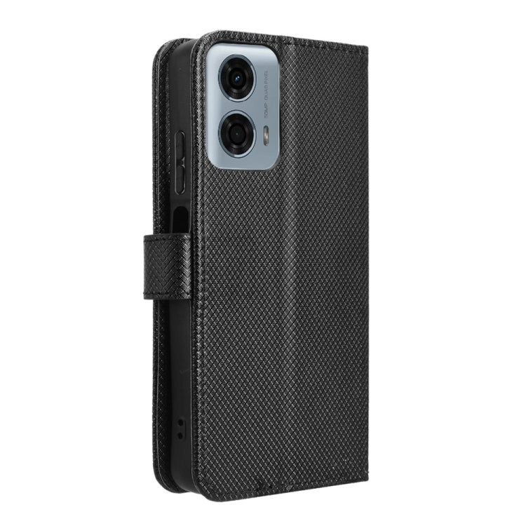 For Motorola Moto G Power 5G 2024 Diamond Texture Leather Phone Case(Black) - Motorola Cases by buy2fix | Online Shopping UK | buy2fix