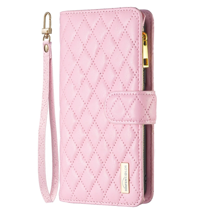 For Xiaomi Redmi K70 / K70 Pro Diamond Lattice Zipper Wallet Leather Flip Phone Case(Pink) - K70 Pro Cases by buy2fix | Online Shopping UK | buy2fix