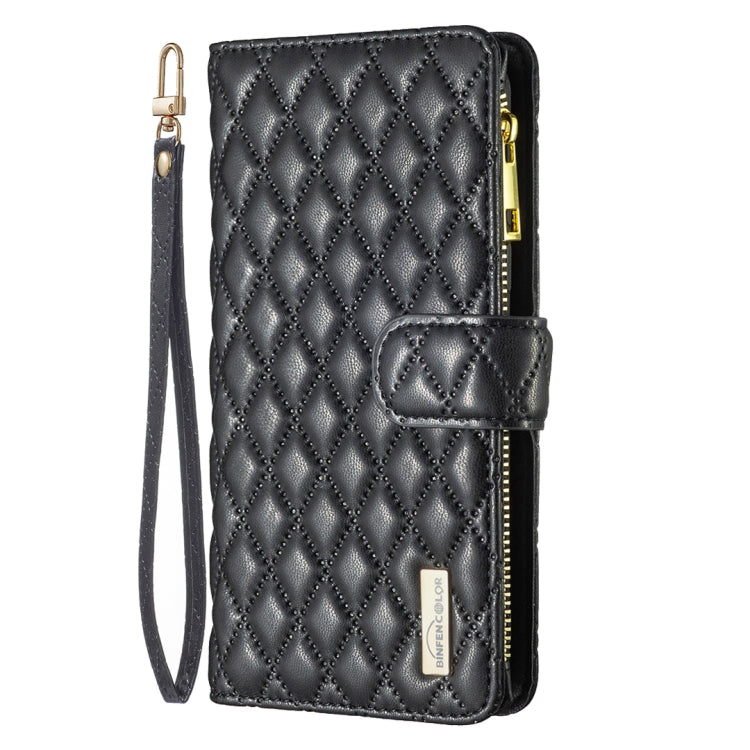 For Xiaomi Redmi K70 / K70 Pro Diamond Lattice Zipper Wallet Leather Flip Phone Case(Black) - K70 Pro Cases by buy2fix | Online Shopping UK | buy2fix