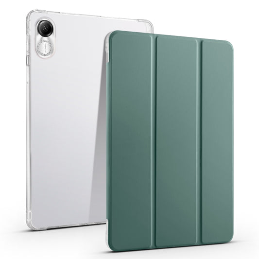 For Xiaomi Redmi Pad Pro 12.1 3-fold Clear TPU Smart Leather Tablet Case with Pen Slot(Dark Green) - More Tablet Cases by buy2fix | Online Shopping UK | buy2fix