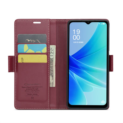 For OPPO A77 4G Global / A57e 4G CaseMe 023 Butterfly Buckle Litchi Texture RFID Anti-theft Leather Phone Case(Wine Red) - OPPO Cases by CaseMe | Online Shopping UK | buy2fix