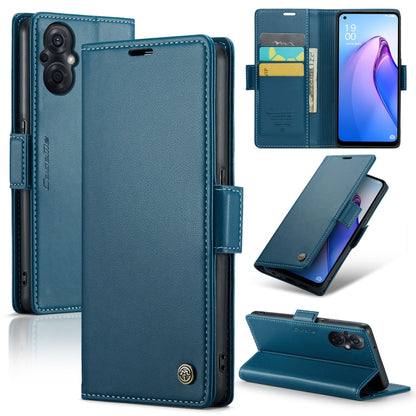 For OPPO F21 Pro 5G Globa/Reno8 Z Global CaseMe 023 Butterfly Buckle Litchi Texture RFID Anti-theft Leather Phone Case(Pearly Blue) - OPPO Cases by CaseMe | Online Shopping UK | buy2fix