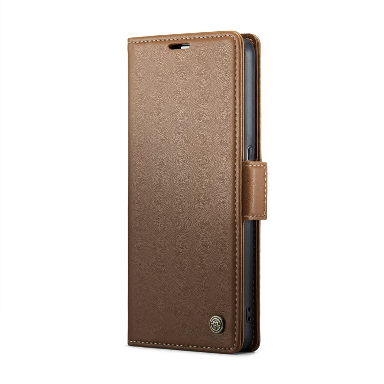 For OPPO Reno8 T 5G/A1 Pro 5G CaseMe 023 Butterfly Buckle Litchi Texture RFID Anti-theft Leather Phone Case(Brown) - OPPO Cases by CaseMe | Online Shopping UK | buy2fix