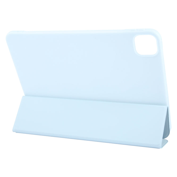 For iPad Pro 11 2024 GEBEI 3-folding Holder Shockproof Flip Leather Tablet Case(Sky Blue) - iPad Pro 11 2024 Cases by GEBEI | Online Shopping UK | buy2fix