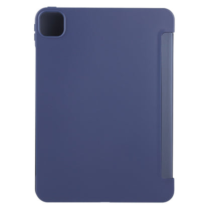 For iPad Air 13 2024 GEBEI 3-folding Holder Shockproof Flip Leather Tablet Case(Dark Blue) - iPad Air 13 2024 Cases by GEBEI | Online Shopping UK | buy2fix