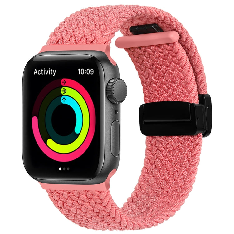 Magnetic Fold Clasp Woven Watch Band For Apple Watch 38mm(Pink) - Watch Bands by buy2fix | Online Shopping UK | buy2fix