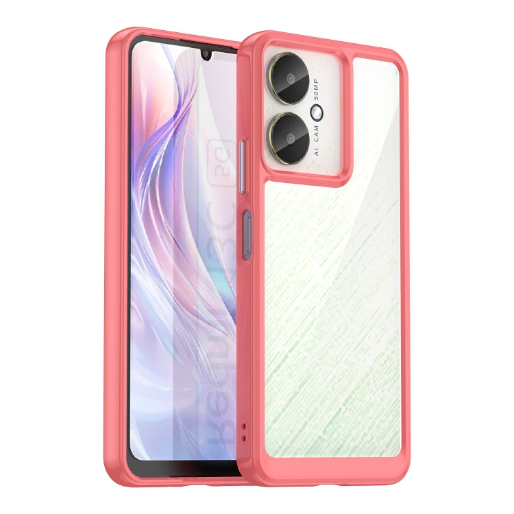 For Xiaomi Poco M6 Colorful Series Acrylic Hybrid TPU Phone Case(Red) - Xiaomi Cases by buy2fix | Online Shopping UK | buy2fix