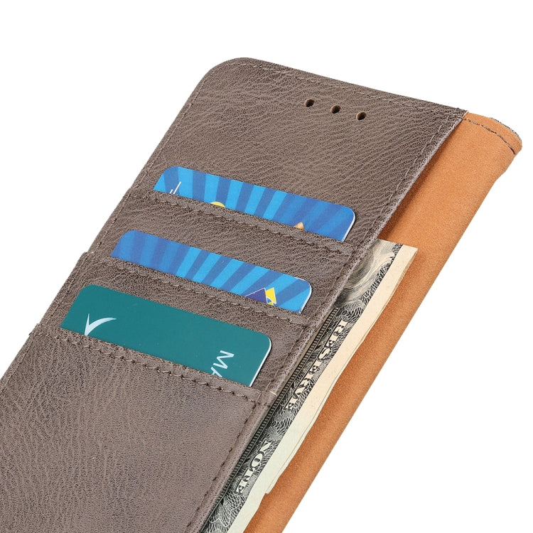 For OPPO Reno11 5G Global KHAZNEH Cowhide Texture Flip Leather Phone Case(Khaki) - Reno11 Cases by buy2fix | Online Shopping UK | buy2fix