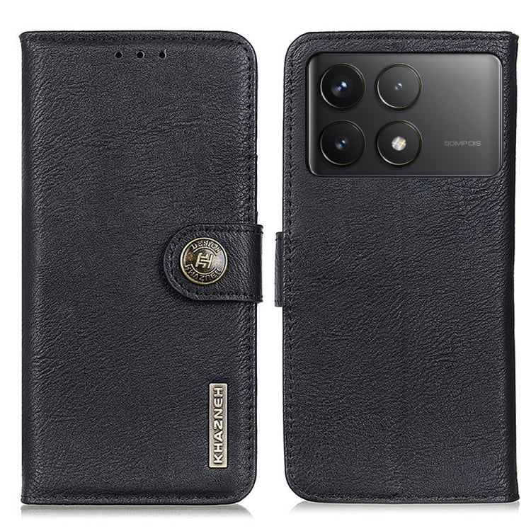 For Xiaomi Redmi K70 5G / K70 Pro 5G KHAZNEH Cowhide Texture Flip Leather Phone Case(Black) - K70 Cases by buy2fix | Online Shopping UK | buy2fix