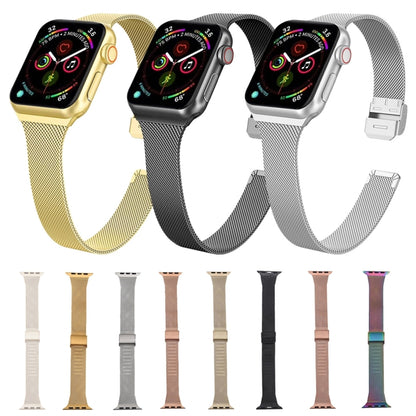 For Apple Watch Series 7 41mm / 6 & SE & 5 & 4 40mm / 3 & 2 & 1 38mm Milanese Stainless Steel Watch Band(Colour) - Watch Bands by buy2fix | Online Shopping UK | buy2fix