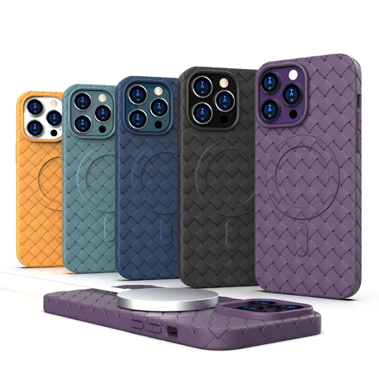 For iPhone 13 Pro Max Woven Pattern MagSafe Magnetic Cooling Phone Case(Blue) - iPhone 13 Pro Max Cases by buy2fix | Online Shopping UK | buy2fix