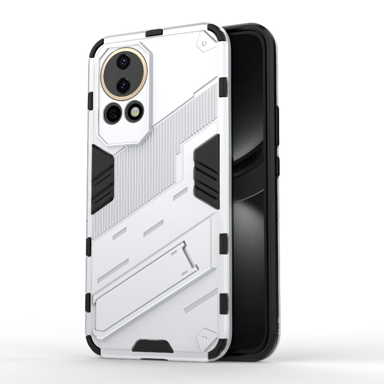 For Huawei nova 12 5G Punk Armor 2 in 1 PC + TPU Phone Case with Holder(White) - Huawei Cases by buy2fix | Online Shopping UK | buy2fix