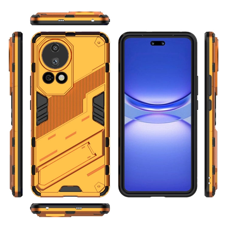 For Huawei nova 12 Pro Punk Armor 2 in 1 PC + TPU Phone Case with Holder(Orange) - Huawei Cases by buy2fix | Online Shopping UK | buy2fix