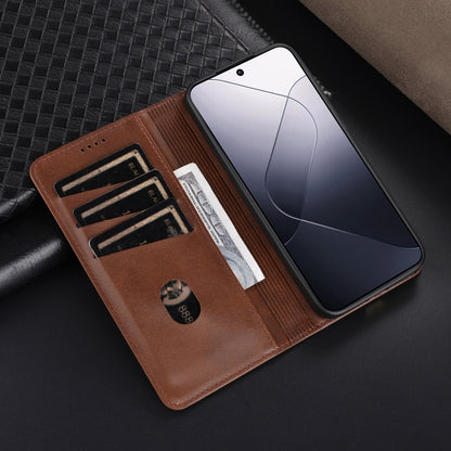 For Xiaomi 14 Pro AZNS Magnetic Calf Texture Flip Leather Phone Case(Black) - 14 Pro Cases by AZNS | Online Shopping UK | buy2fix