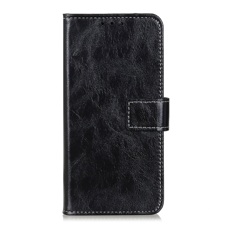 For iPhone 16 Plus Retro Crazy Horse Texture Horizontal Flip Leather Phone Case(Black) - iPhone 16 Plus Cases by buy2fix | Online Shopping UK | buy2fix