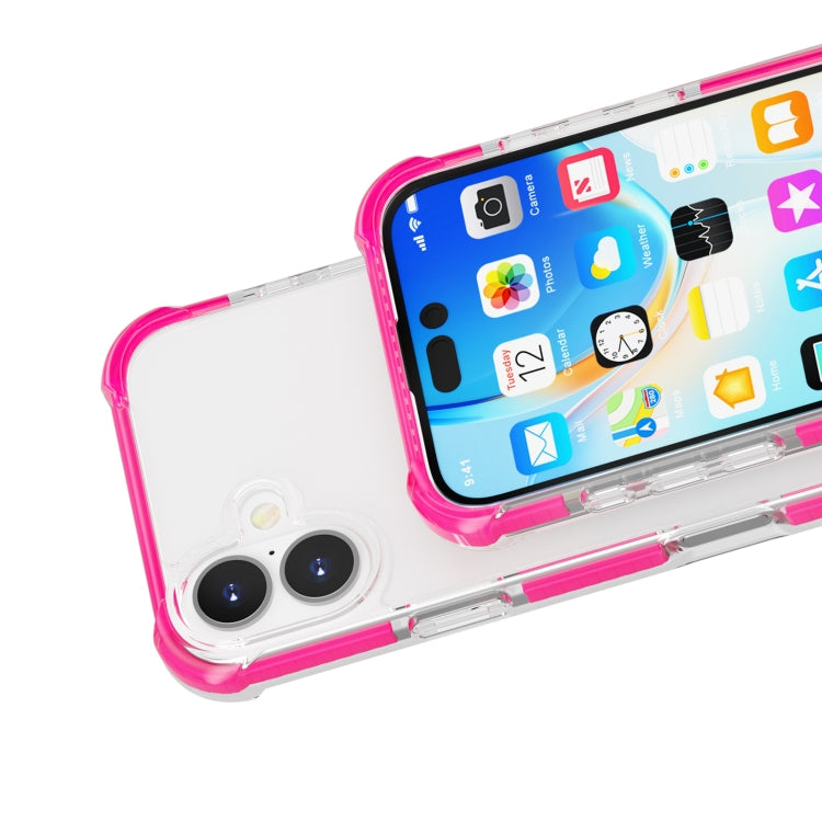 For iPhone 16 Four-corner Shockproof TPU + Acrylic Phone Case(Pink) - iPhone 16 Cases by buy2fix | Online Shopping UK | buy2fix