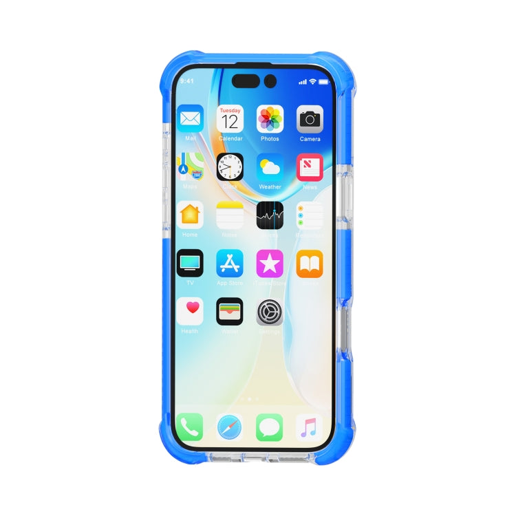 For iPhone 16 Four-corner Shockproof TPU + Acrylic Phone Case(Blue) - iPhone 16 Cases by buy2fix | Online Shopping UK | buy2fix