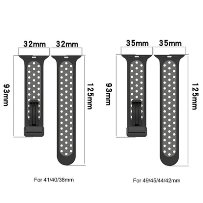 For Apple Watch 7 41mm Magnetic Buckle Silicone Watch Band(White Black) - Watch Bands by buy2fix | Online Shopping UK | buy2fix