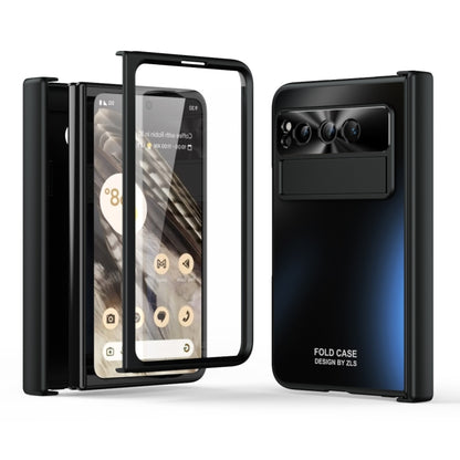 For Google Pixel Fold Integrated Electroplating Folding All-inclusive Phone Case with Hinge(Black) - Google Cases by buy2fix | Online Shopping UK | buy2fix