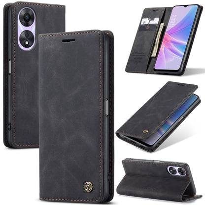 For OPPO A78 5G Global / A1X 5G CaseMe 013 Multifunctional Horizontal Flip Leather Phone Case(Black) - OPPO Cases by CaseMe | Online Shopping UK | buy2fix