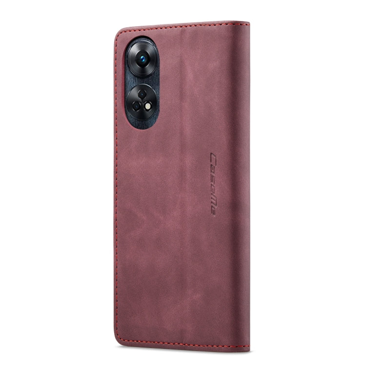 For OPPO Reno8 T 4G CaseMe 013 Multifunctional Horizontal Flip Leather Phone Case(Wine Red) - OPPO Cases by CaseMe | Online Shopping UK | buy2fix