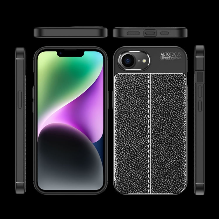 For iPhone SE 2024 Litchi Texture Shockproof TPU Phone Case(Black) - More iPhone Cases by buy2fix | Online Shopping UK | buy2fix