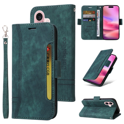 For iPhone 16 BETOPNICE Dual-side Buckle Leather Phone Case(Green) - iPhone 16 Cases by BETOPNICE | Online Shopping UK | buy2fix