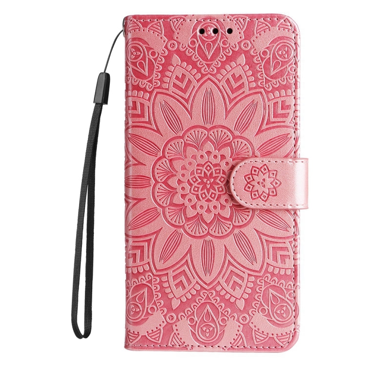 For Google Pixel 9 Pro Embossed Sunflower Leather Phone Case(Rose Gold) - Google Cases by buy2fix | Online Shopping UK | buy2fix