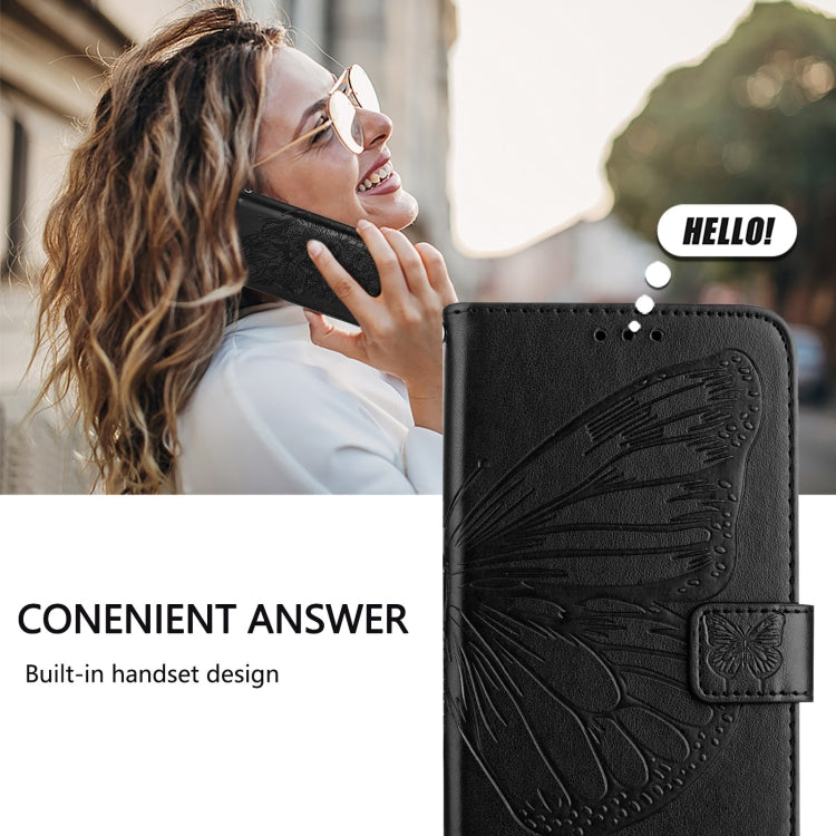 For iPhone SE 2024 Embossed Butterfly Leather Phone Case(Black) - More iPhone Cases by buy2fix | Online Shopping UK | buy2fix