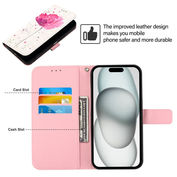 For iPhone 16 3D Painting Horizontal Flip Leather Phone Case(Flower) - iPhone 16 Cases by buy2fix | Online Shopping UK | buy2fix