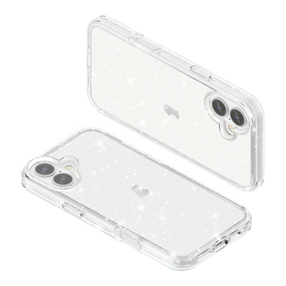 For iPhone 16 Plus Shockproof Terminator Glitter Powder Phone Case(White) - iPhone 16 Plus Cases by buy2fix | Online Shopping UK | buy2fix