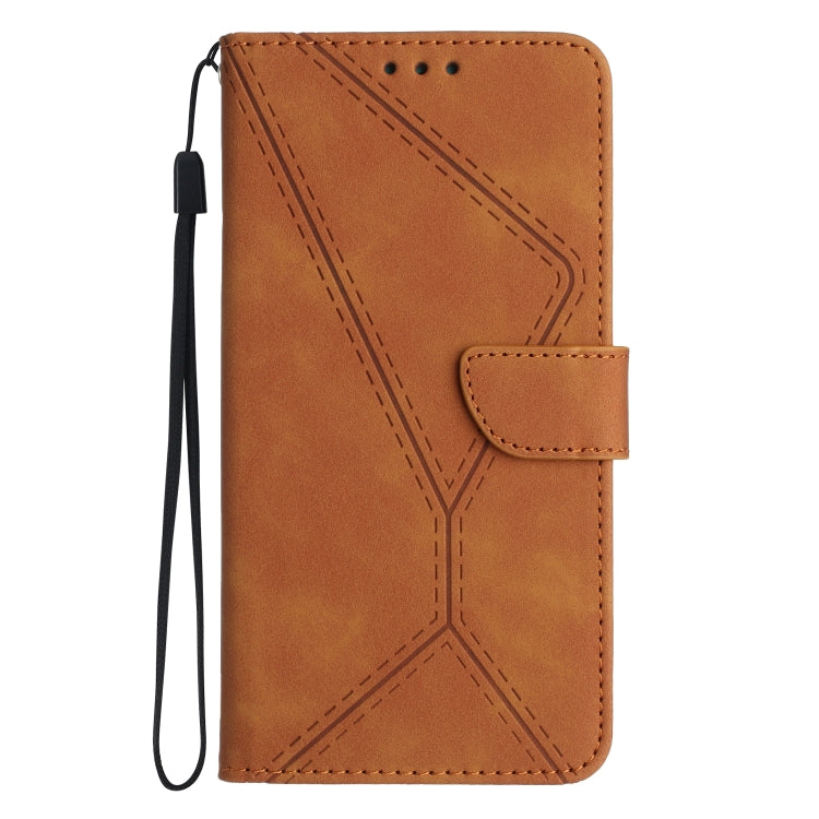 For OnePlus 12 5G Global Stitching Embossed Leather Phone Case(Brown) - OnePlus Cases by buy2fix | Online Shopping UK | buy2fix