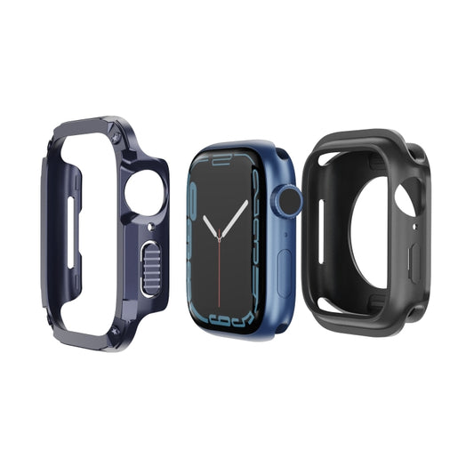 For Apple Watch Series 6 / 5 / 4 / SE 40mm 2-in-1 PC Hybrid TPU Armor Watch Case(Midnight Blue) - Watch Cases by buy2fix | Online Shopping UK | buy2fix