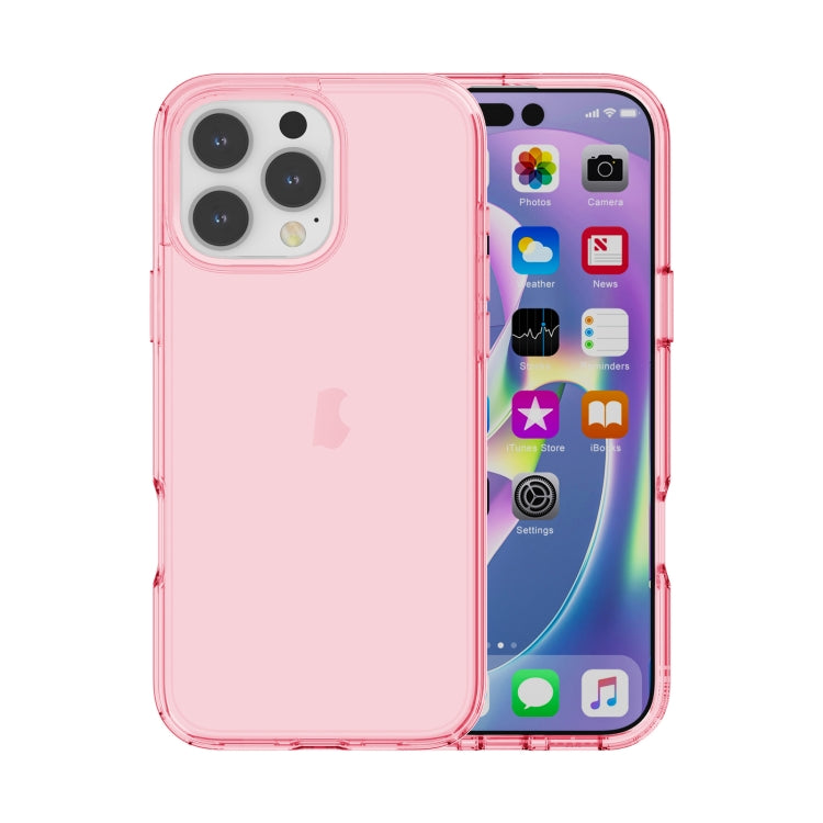 For iPhone 16 Pro Shockproof Terminator Transparent Phone Case(Pink) - iPhone 16 Pro Cases by buy2fix | Online Shopping UK | buy2fix