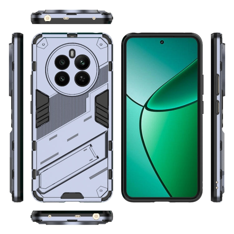 For Realme 12+ 5G Global Punk Armor 2 in 1 PC + TPU Phone Case with Holder(Grey) - Realme Cases by buy2fix | Online Shopping UK | buy2fix