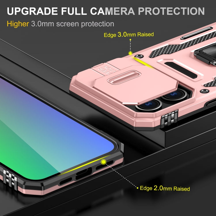 For iPhone 16 Pro Armor PC + TPU Camera Shield Phone Case(Rose Gold) - iPhone 16 Pro Cases by buy2fix | Online Shopping UK | buy2fix