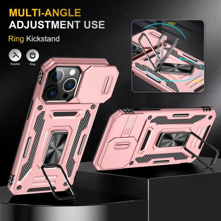 For iPhone 16 Pro Armor PC + TPU Camera Shield Phone Case(Rose Gold) - iPhone 16 Pro Cases by buy2fix | Online Shopping UK | buy2fix