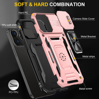 For iPhone 16 Pro Armor PC + TPU Camera Shield Phone Case(Rose Gold) - iPhone 16 Pro Cases by buy2fix | Online Shopping UK | buy2fix