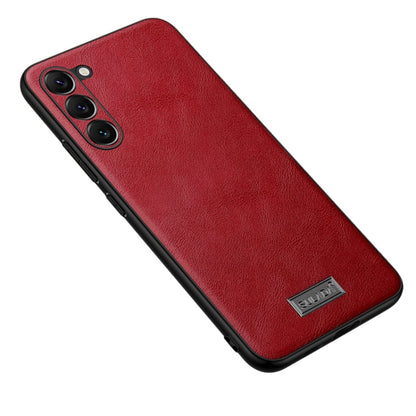 For Samsung Galaxy S24 5G SULADA Shockproof TPU + Handmade Leather Phone Case(Red) - Galaxy S24 5G Cases by SULADA | Online Shopping UK | buy2fix