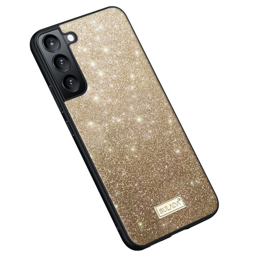 For Samsung Galaxy S23+ 5G SULADA Glittery TPU + Handmade Leather Phone Case(Gold) - Galaxy S23+ 5G Cases by SULADA | Online Shopping UK | buy2fix