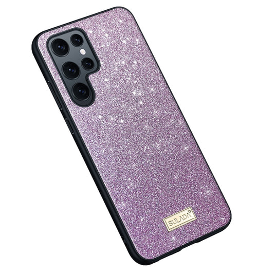 For Samsung Galaxy S25 Ultra 5G SULADA Glittery TPU Hybrid Handmade Leather Phone Case(Purple) - Galaxy S25 Ultra 5G Cases by SULADA | Online Shopping UK | buy2fix