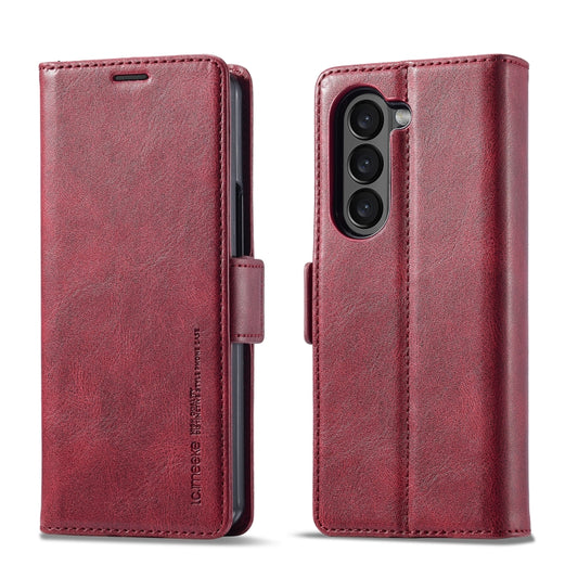 For Samsung Galaxy Z Fold5 LC.IMEEKE RFID Anti-theft Leather Phone Case(Red) - Galaxy Z Fold5 Cases by LC.IMEEKE | Online Shopping UK | buy2fix