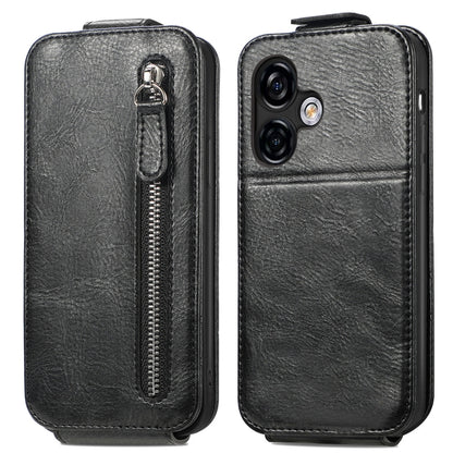 For Ulefone Note 16 Pro Zipper Wallet Vertical Flip Leather Phone Case(Black) - Ulefone Cases by buy2fix | Online Shopping UK | buy2fix