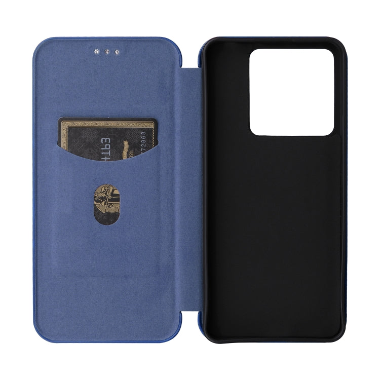 For Xiaomi Redmi Note 13 Pro Carbon Fiber Texture Flip Leather Phone Case(Blue) - Note 13 Pro Cases by buy2fix | Online Shopping UK | buy2fix