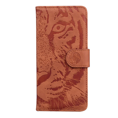 For iPhone SE 2024 Tiger Embossing Pattern Leather Phone Case(Brown) - More iPhone Cases by buy2fix | Online Shopping UK | buy2fix