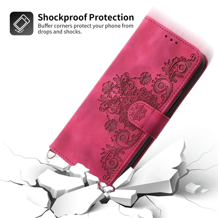 For Xiaomi Redmi Note 13 Pro+ Skin-feel Flowers Embossed Wallet Leather Phone Case(Wine Red) - Note 13 Pro+ Cases by buy2fix | Online Shopping UK | buy2fix
