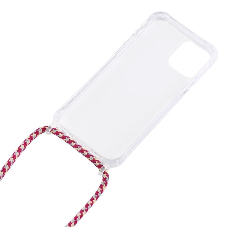 For iPhone 16 Pro Max Transparent Acrylic Airbag Shockproof Phone Protective Case with Lanyard(White Gold) - iPhone 16 Pro Max Cases by buy2fix | Online Shopping UK | buy2fix