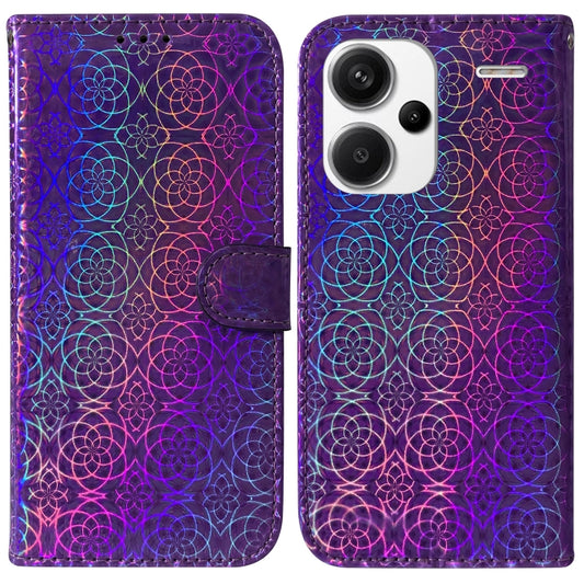For Xiaomi Redmi Note 13 Pro+ 5G Colorful Magnetic Buckle Leather Phone Case(Purple) - Note 13 Pro+ Cases by buy2fix | Online Shopping UK | buy2fix
