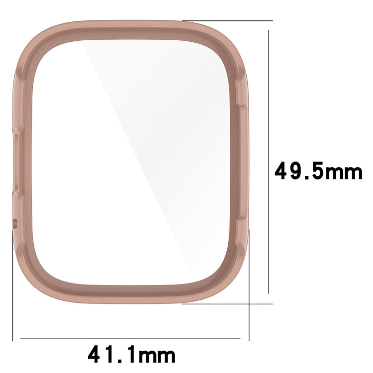 For Redmi Watch 3 Lite PC + Tempered Film Integrated Watch Protective Case(Pink) - Watch Cases by buy2fix | Online Shopping UK | buy2fix