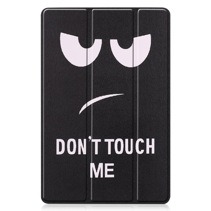 For Samsung Galaxy Tab S9 FE Custer Painted 3-Fold Holder Smart Leather Tablet Case(Big Eye Me) - Galaxy Tab S9 FE by buy2fix | Online Shopping UK | buy2fix